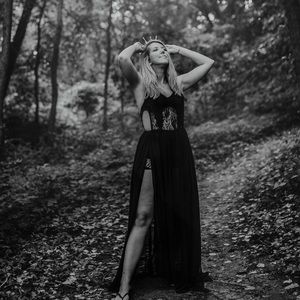 Black Lace Romper Maxi Dress